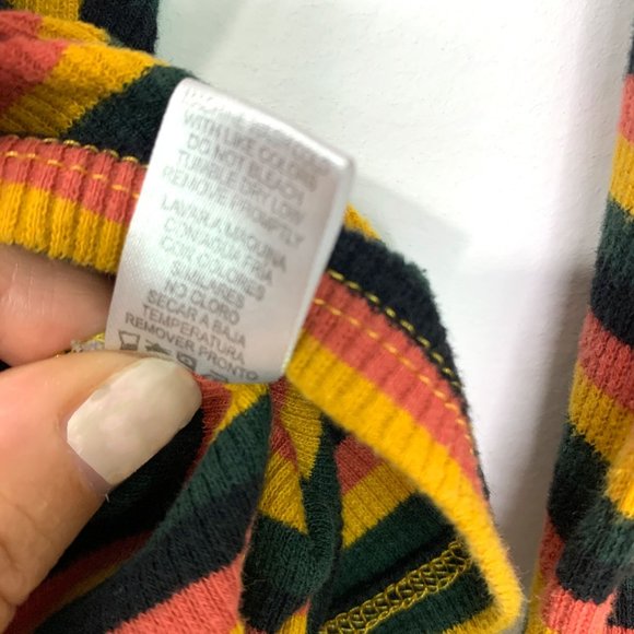 HEART HIPS Retro Horizontal Multi Striped Long Sleeve Top Sz M - Picture 8 of 8